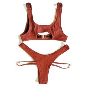 2PC Set Somerfield Swim Ribbed Bikini S/M Sunburnt Copper